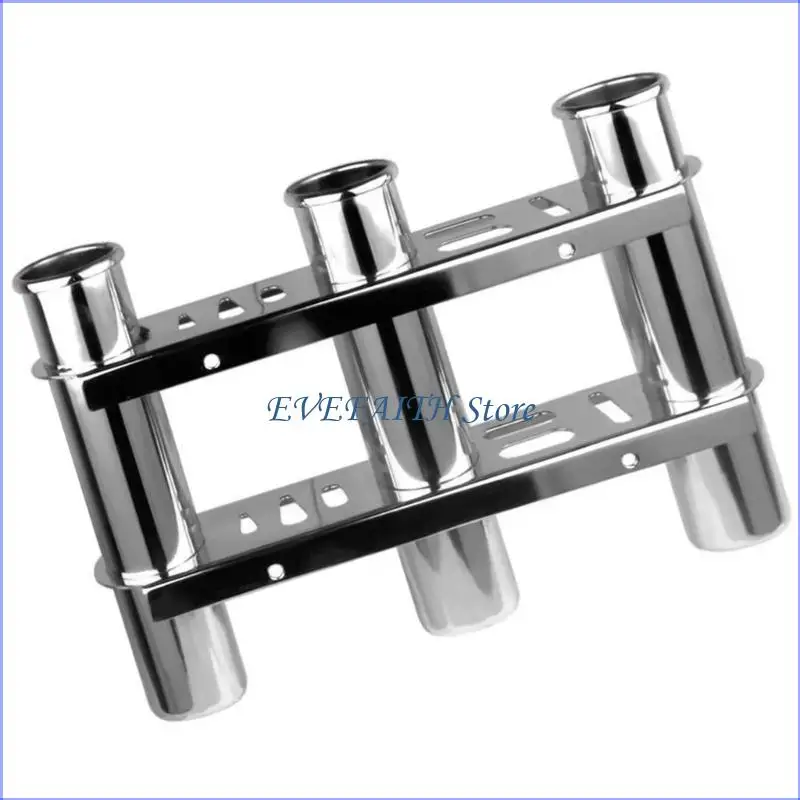 

124B Marine Steel 3 Tube Rod Holder Steel 3 Tubes Mount Rack Marine Equipment Upgrades for Secure Fishing on Boats & Yachts