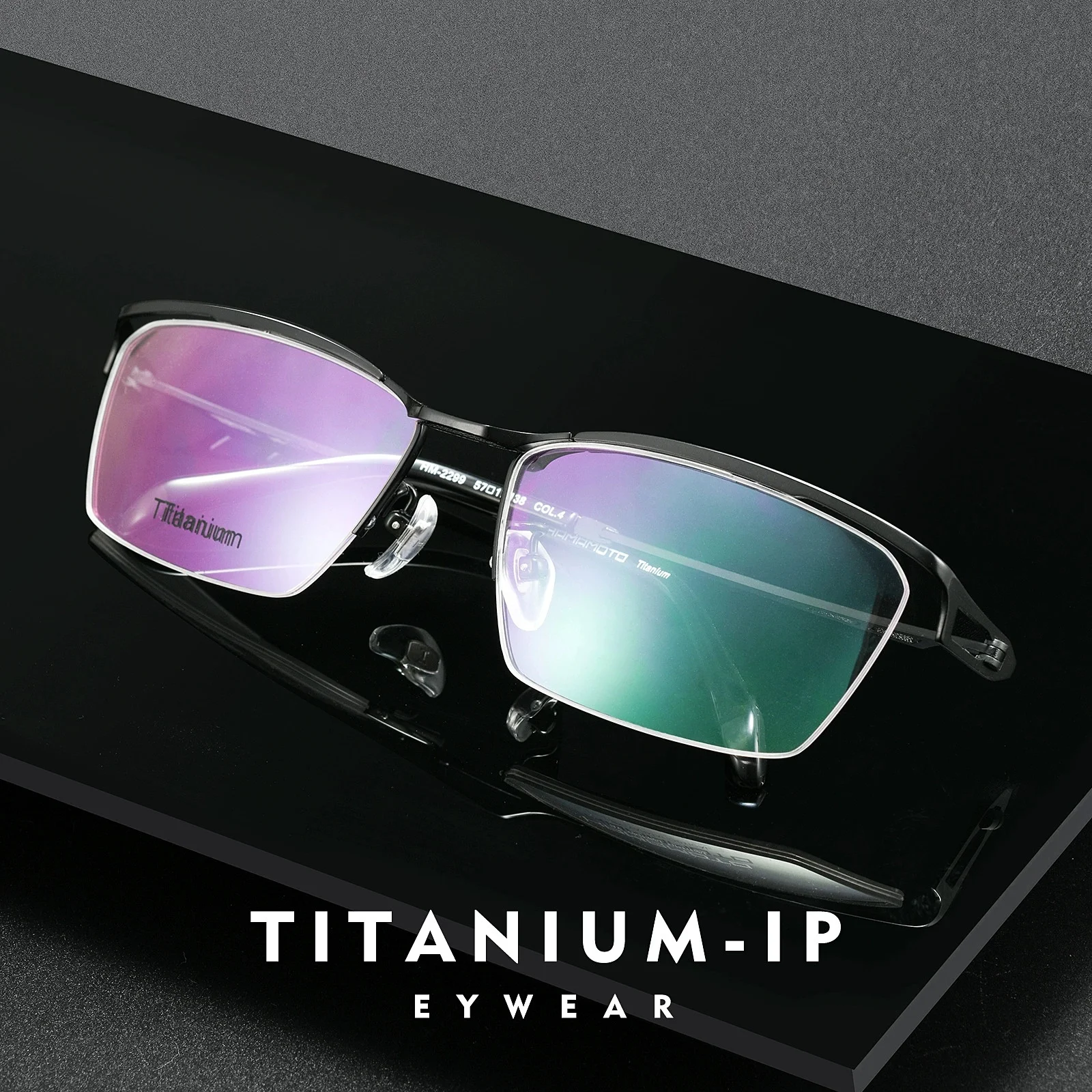 Masaki Design Spring Hinge Pure Titanium Cool Fashion Fits For Men Half Rimless Eyeglasses Spectacle Frame  HM2299T
