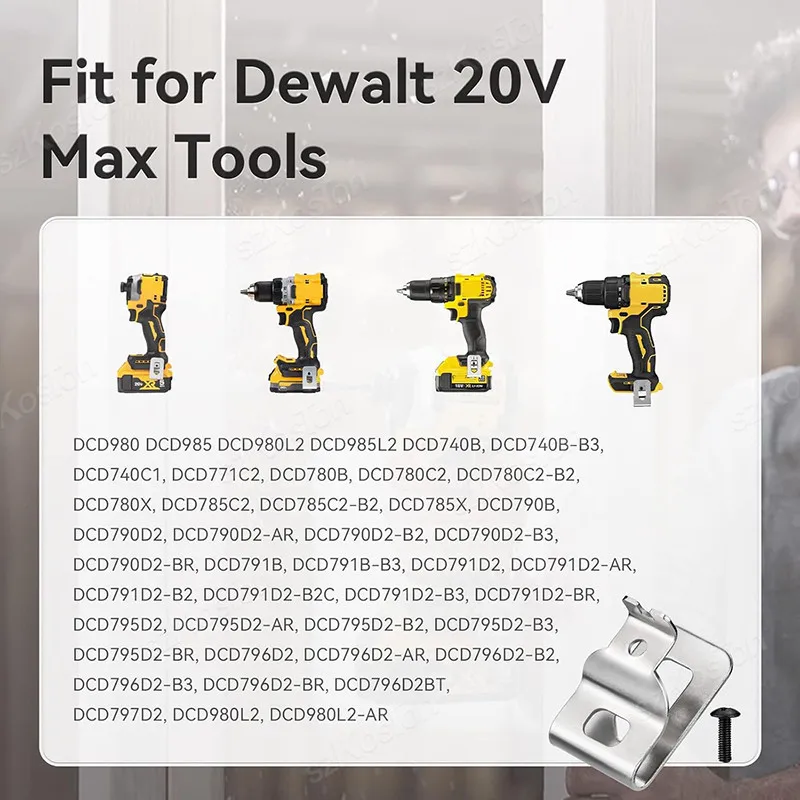 Drill Belt Clip Hooks for Dewalt 20V MAX Electric Tool DCD771C2 DCD980 DCD985 Stainless Steel Belt Clip for Dewalt Accessories