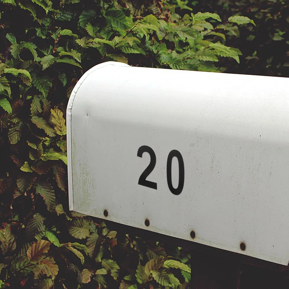 

4 Sheets Reflective Digital Labels Durable Waterproof Number Decals for Mailbox House Address PVC Stickers Outdoor Use