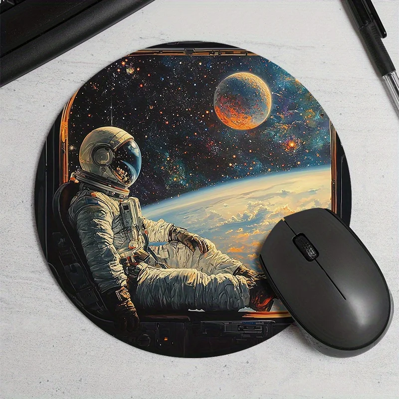 Space Travel Round Mouse Pad Non-Slip Desk Mat Desk Accessories Desktop Computers Carpet Pc Gamer Gamepad Mousepad Gaming