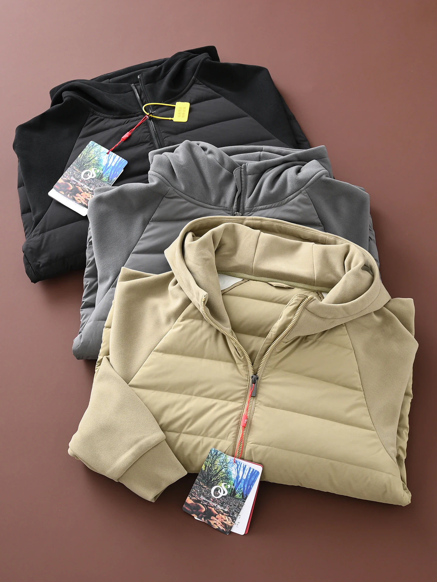 

ex Outdoor Mountain Series down Jaet Lightweight Warm Knitted Patchwork Loose Fit Hooded Vest for Cold Weather