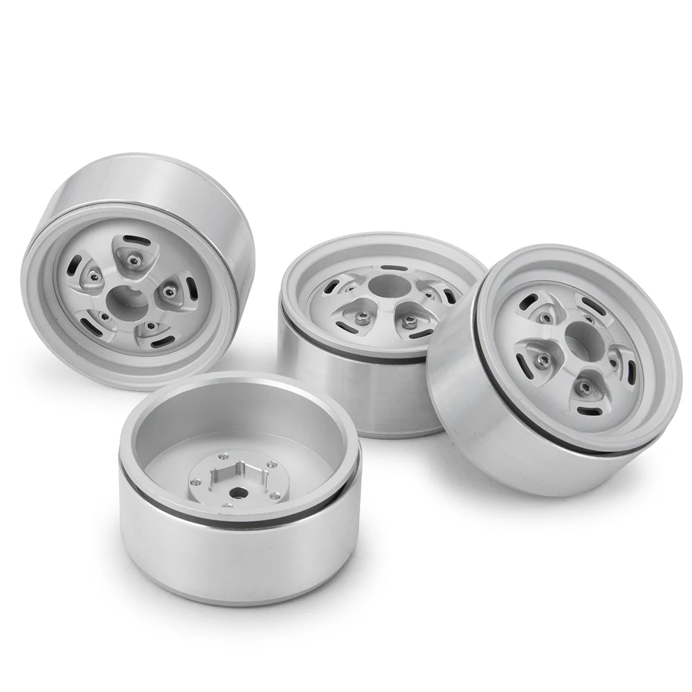 AXSPEED 4 Stück Beadlock-Perlen aus Aluminiumlegierung, 1,9 Zoll, Felgennaben für Axial SCX10 D90 TRX-4 1/10 RC Crawler Car Truck Upgrade-Teile