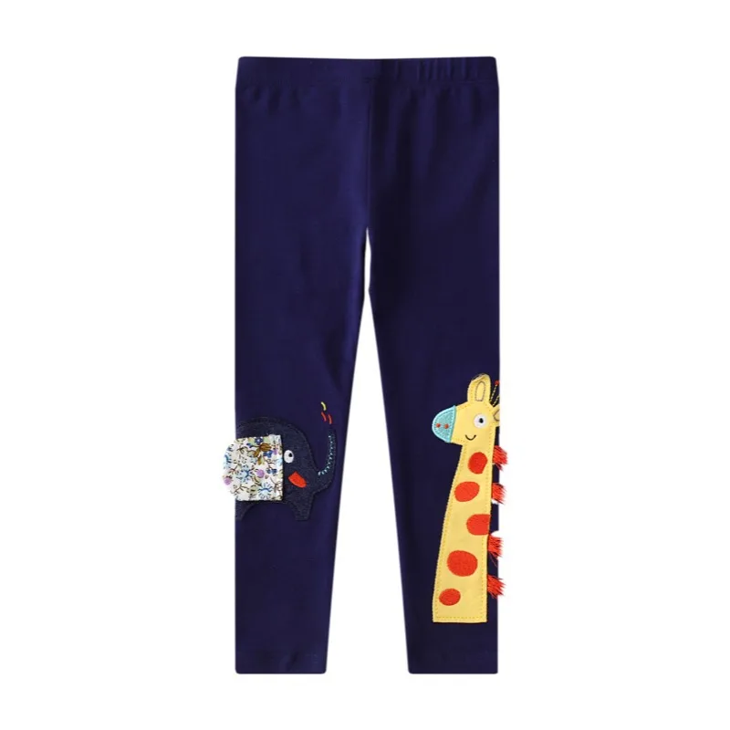 

Jumping Meters Autumn Spring Children Leggings Pants Giraffe Embroidery Cute Baby Clothes Toddler Kids Trousers Pants Skinny