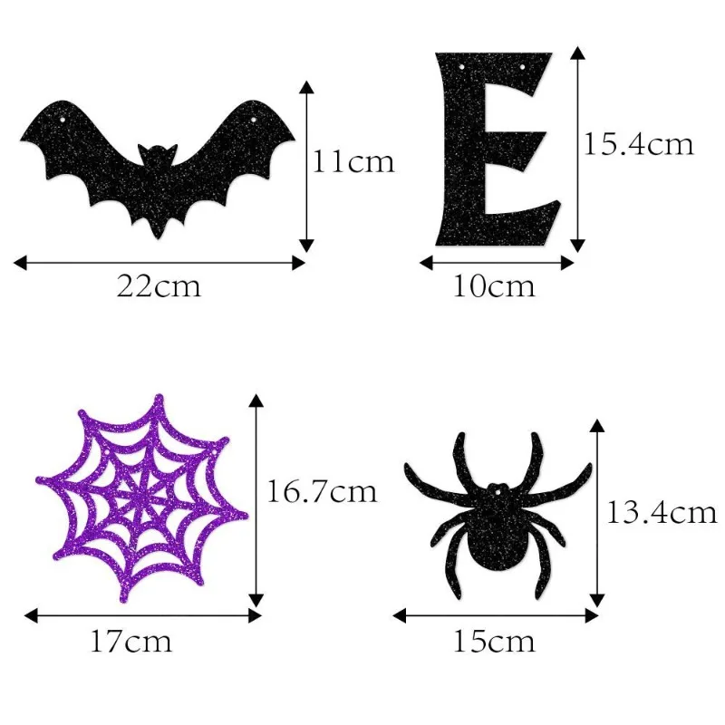 3pcs Spooky Bat Banner Spider Streamer Hanging Pendant Halloween Indoor Outdoor Wall Ceiling Scene Shooting Decor Supply view 5