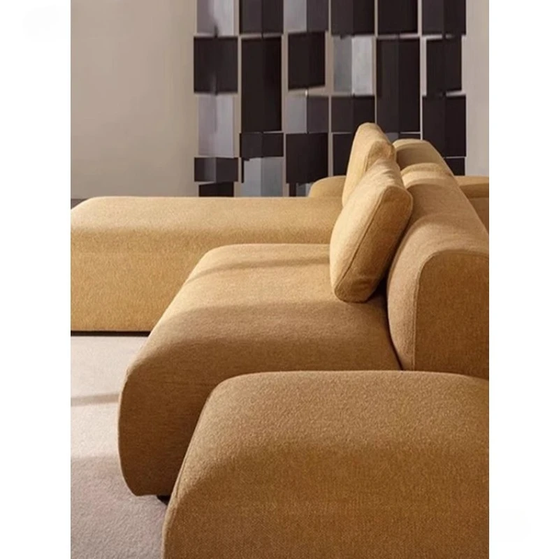 Sofa module double-sided seat large flat-floor villa living room fabric tofu block combination