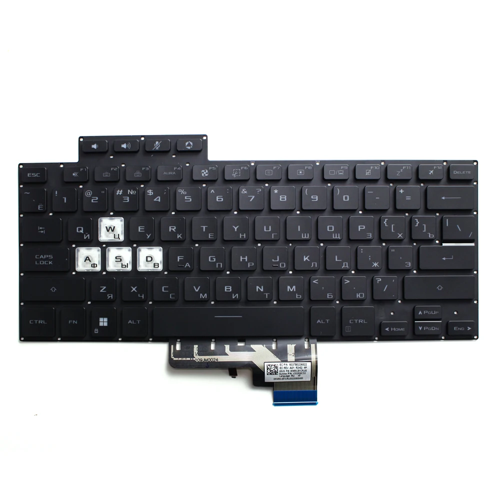 New Laptop Keyboard for Asus TUF Dash F15 FX516P FX516PC FX516PE FX516PR FX516PM Notebook Keyboard RU Layout with Backlit