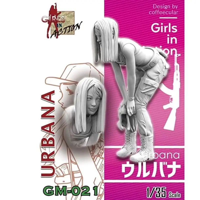 

1/24 Resin Character Full Body Model Kit Urbana Girl Action Gk White Model Figurine Toy Unassembled And Unpainted
