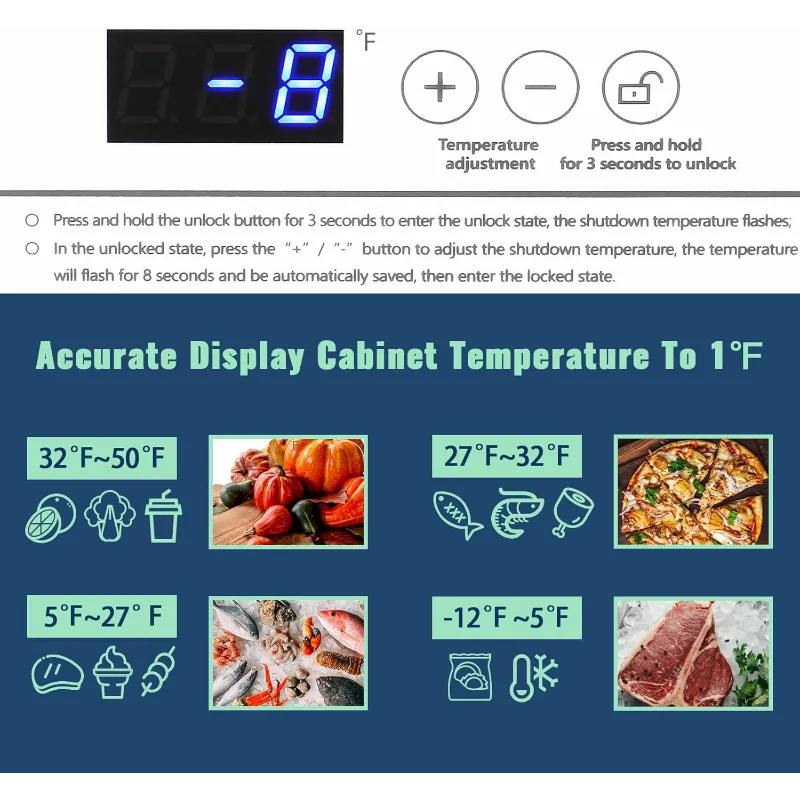 Congelatore orizzontale con 2 cestelli rimovibili Congelatori compatti da 3,5 piedi cubi con termostato elettronico (50 ℉   a -12 ℉ ), Coperchio Stay-Open