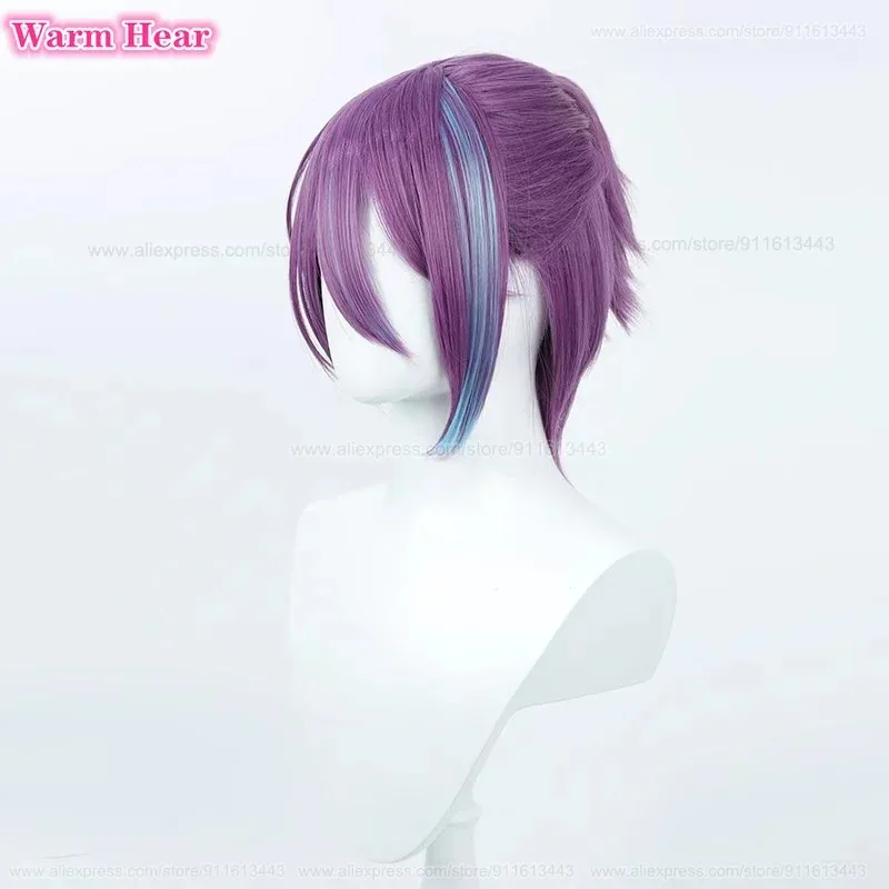 2 Gaya Kamishiro Rui Sintetis Pendek 35Cm Campuran Warna Cosplay Anime Tahan Panas Rambut Wig Pesta Halloween