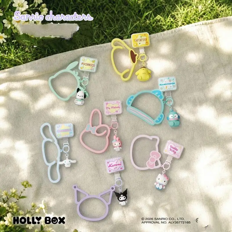 

Cartoon Sanrio Pom Pom Purin Hello Kitty Silicone Material Keychain Phone Strap Decorative Backpack Pendant Girl's Birthday Gift