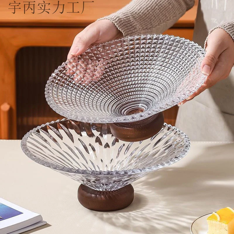 

YFY large simple fruit plate living room French glass candy coffee table high-value snack storage and placement