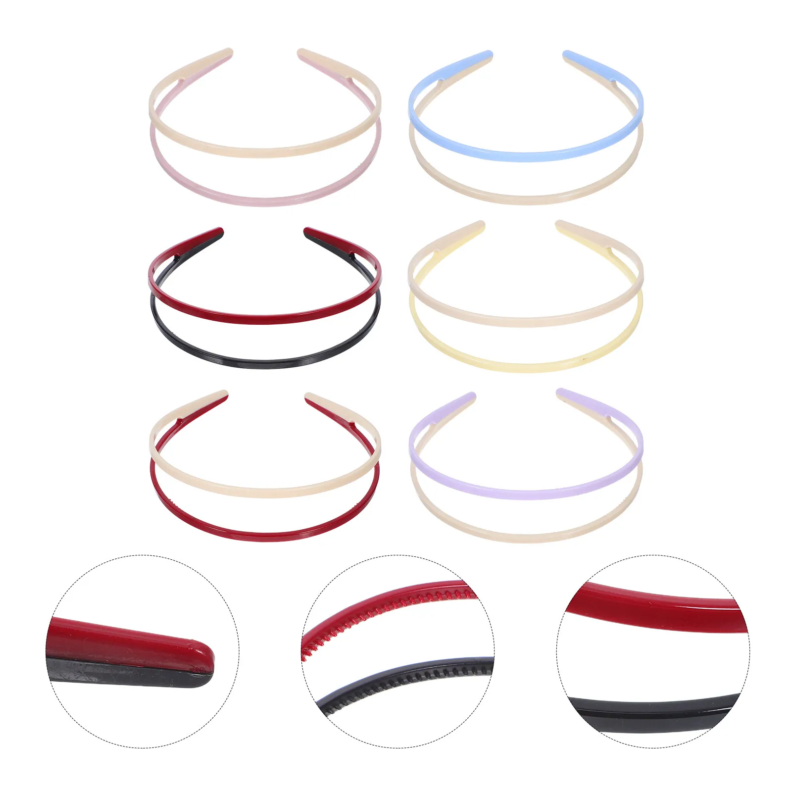 

Набор из 6 легких и удобных резинок для волос с зубчиками, разноцветных, для женщин, подростков и девочек