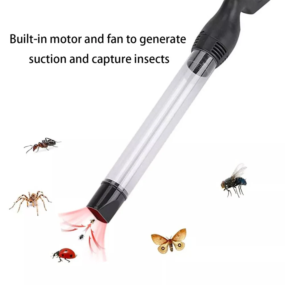 Handheld Bugs Fly Vacuum Cleaner LED Lighting Insect Fly Catcher Trap Vacuum Bug Catcher for Stink Bug Moth Cockroach Spider Ant