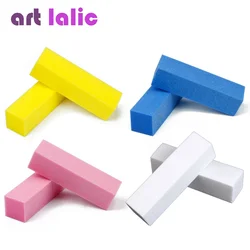 2pcs Nail Art Sanding Buffer Block Set Yellow & Pink Manicure Pedicure Accessories for Smooth Finish on Nails