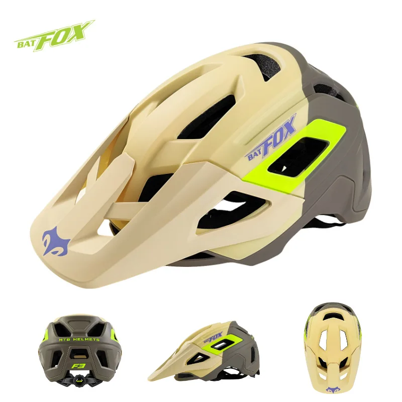 BATFOX 2024 New Helmet Cycling Men\'s Bicycle Helmet MTB casco bicicleta Mountain bike casco ciclismo Detachable brim helmet