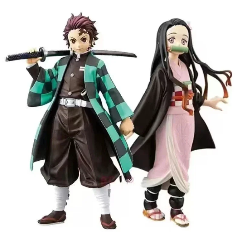 Hot Animation Demon Slayer Kimetsu No Yaiba Figure Kamado Tanjirou Action Figure Agatsuma Zenitsu Nezuko Warrior PVC Model Toys