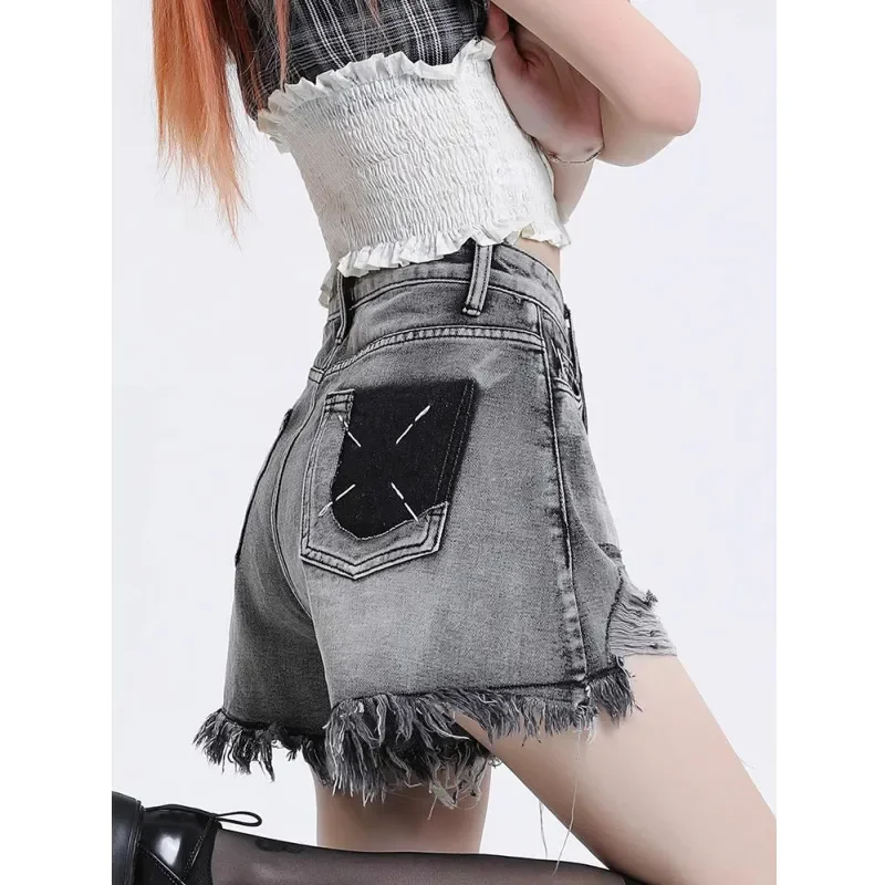 

Женские джинсовые шорты с карманом на талии, новые женские короткие джинсовые брюки, оптовая продажа, эластичные эластичные дизайнерские удобные шорты