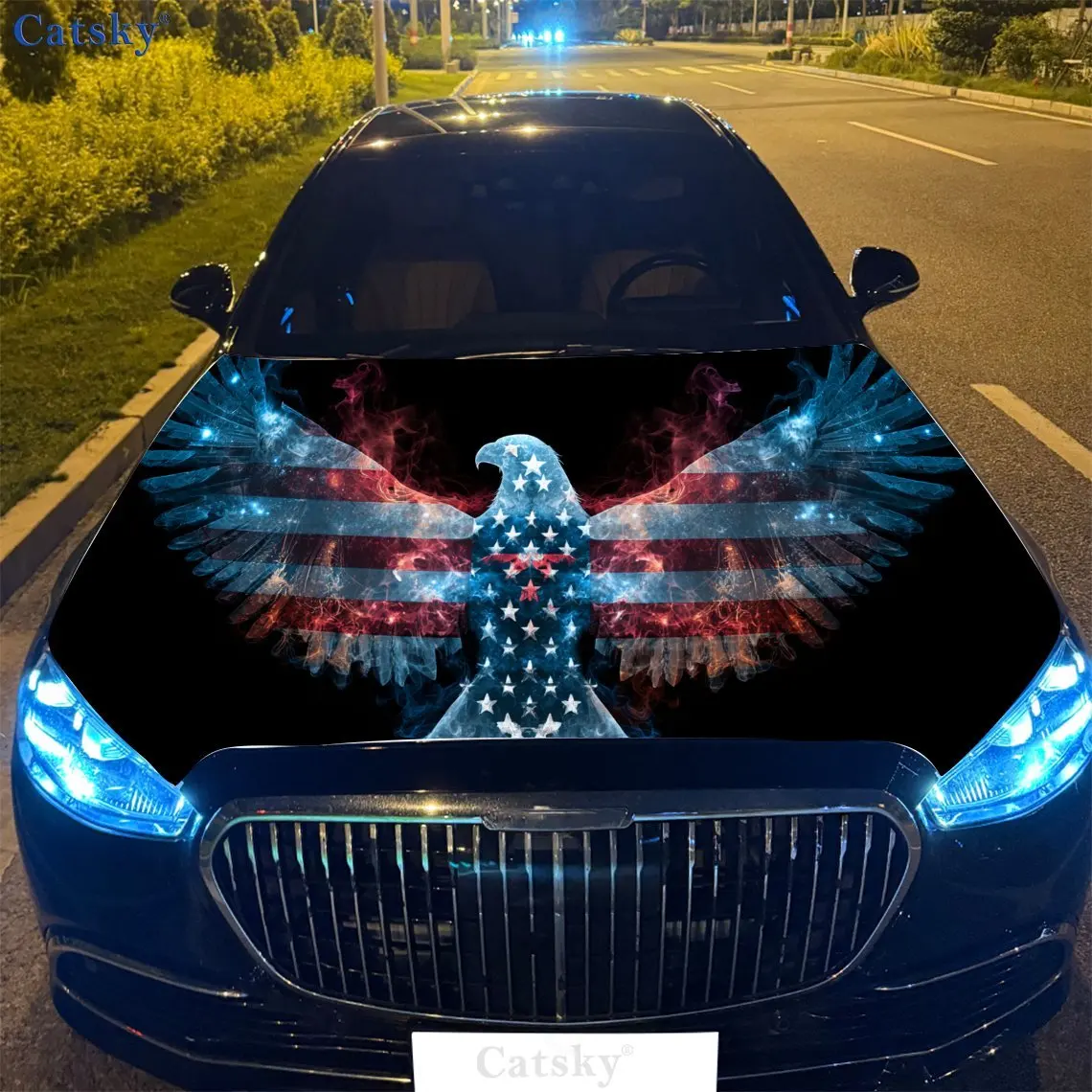 

Великолепный принт орла, наклейки на капот автомобиля, водонепроницаемая самоклеящаяся наклейка на капот автомобиля из ПВХ, защитные наклейки для украшения капота автомобиля, Aut