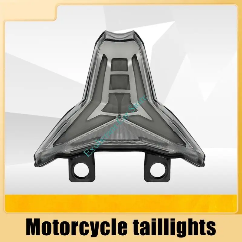 Motorcycle Rear Tail Light Assembly with Integrated Brake and Turn Signals, Smoked Gray Textured Lens, Molded Housing for Z1000