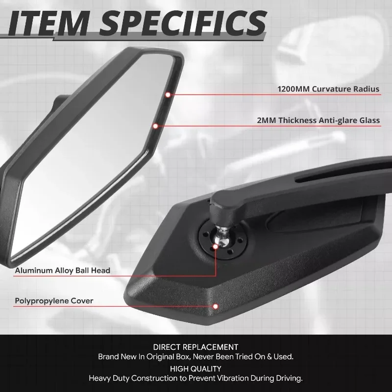 Motorcycle Side Back Rear View Rearview Naked E-Bike Scooter Adjustable Rotating Mirrors Motorbike Accessories Modified Parts