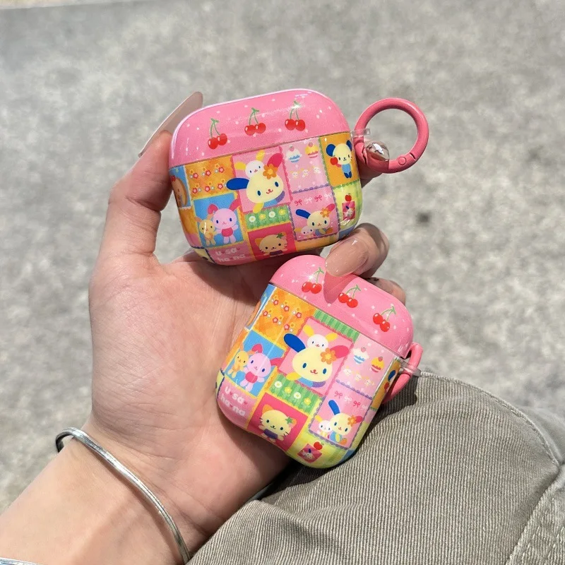 Cute Cherry Usahana Earphone Protective Case Suitable for Airpods 1/2/3/4 Bluetooth Wireless Earphone Case Pro2 Protective Cover