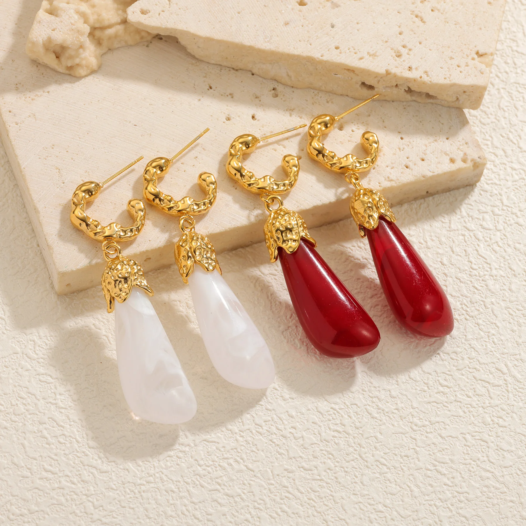

Red Eggplant Shaped Geometric Pendant Earrings For women Gold Color Stainless Steel Unique Personalized Birthday Jewelry Gifts