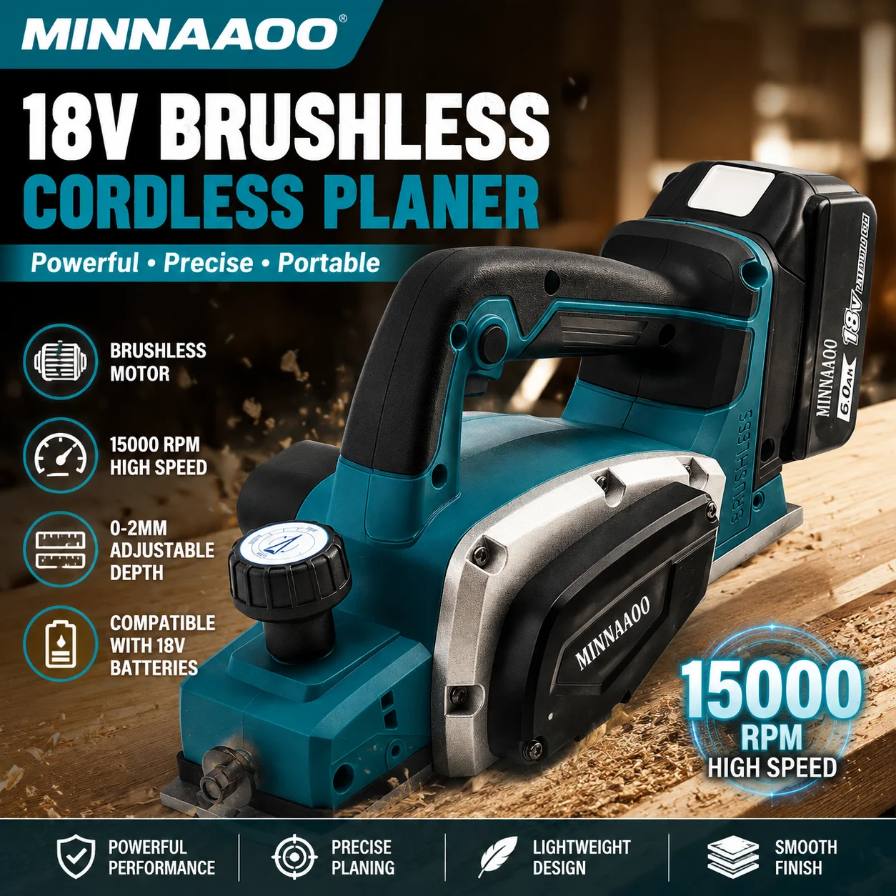Portable Woodworking Electric Planer 15000RPM Cordless Router trimmer Wood Milling Engraving Slotting Power Tool For Makita