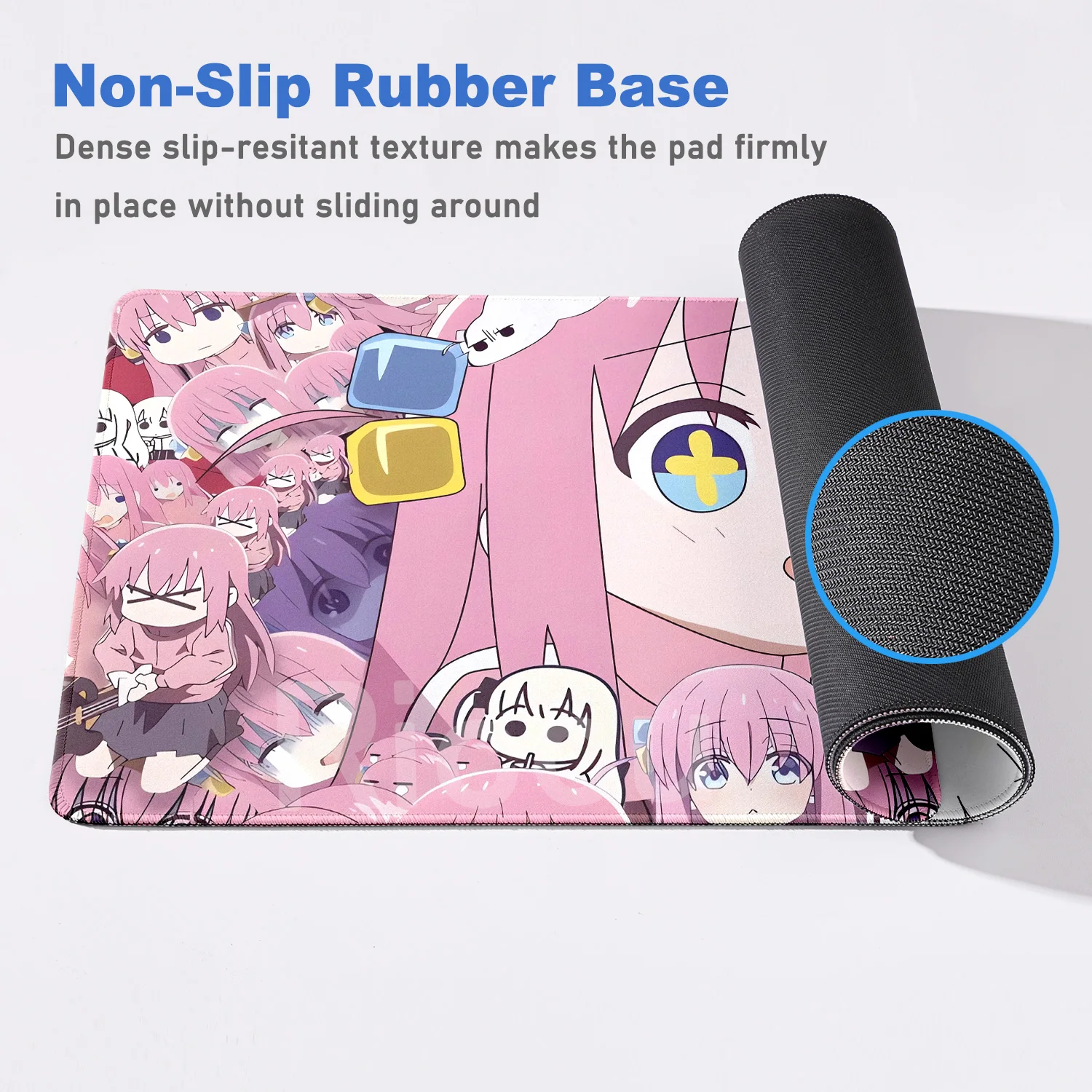 أنيمي HD طباعة ماوس الوسادة Bocchi الصخرة كبيرة لوحة ماوس للألعاب المطاط الكمبيوتر ماوس حصيرة ألعاب قفل حافة الملحقات عدم الانزلاق #4