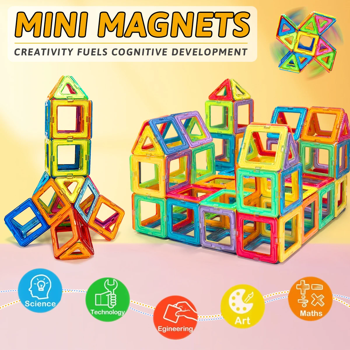45/75/95PCS 자석 블록 - 어린이용 3D STEM 교육용 조립 장난감 다양한 모양의 자석 블록