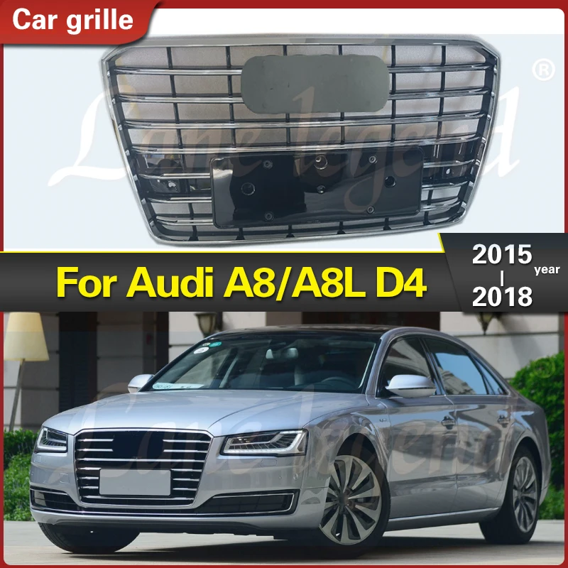 

Car Center Racing Grill Fit For Audi A8 A8L D4 2015 2016 2017 2018 Year Racing Grille Front Bumper Grill Body Kit Accessories