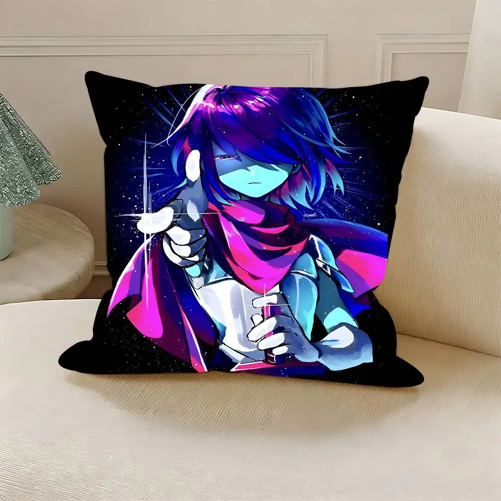 K-kris Deltarune Polyester Printed Pillow Cover Square 30 35 40 45 50 55 cm Soft for Sofa Bed Car Home Decor