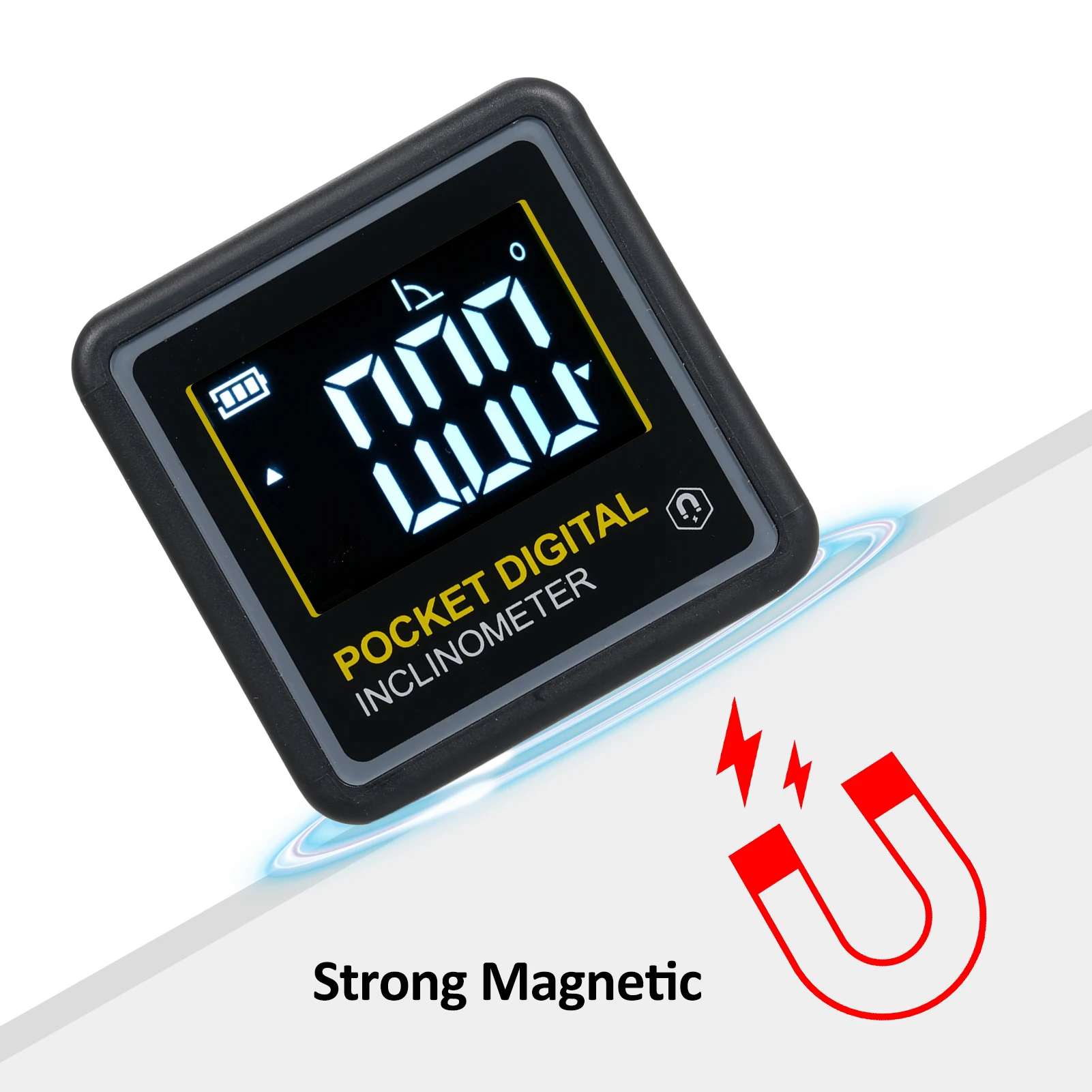 Inclinómetro Digital portátil con retroiluminación LCD, medidor de pendiente, regla de ángulo, Nivel Magnético de un solo lado, 4x90 °