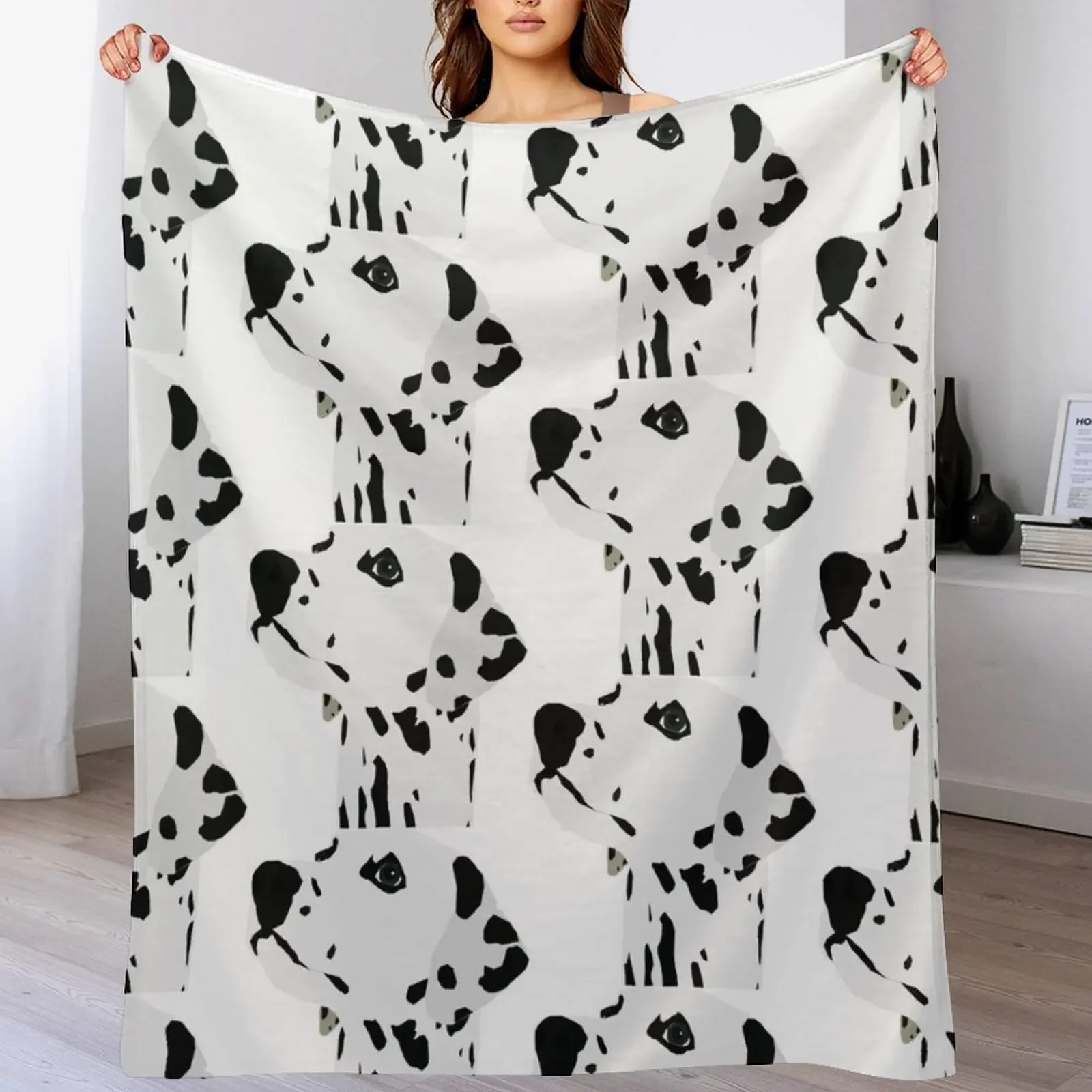 

Dalmatian Throw Blanket Shaggy Quilt Bed Plaid on the sofa Blankets