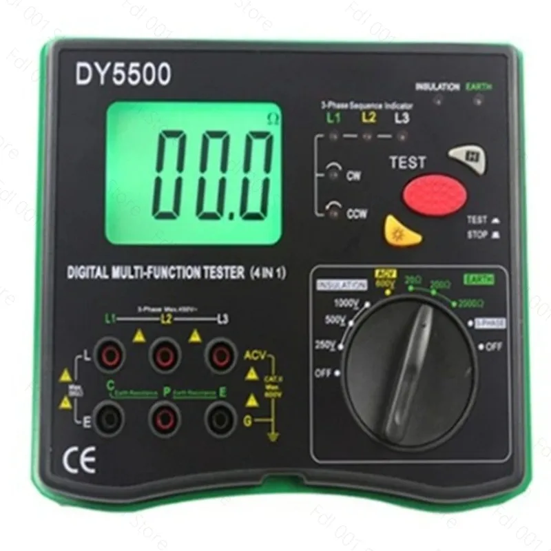 Multifunctional DY5500 Electrical Tester Insulation Earth Tester Voltmeter Phase Indicator For Field Electrical Testing