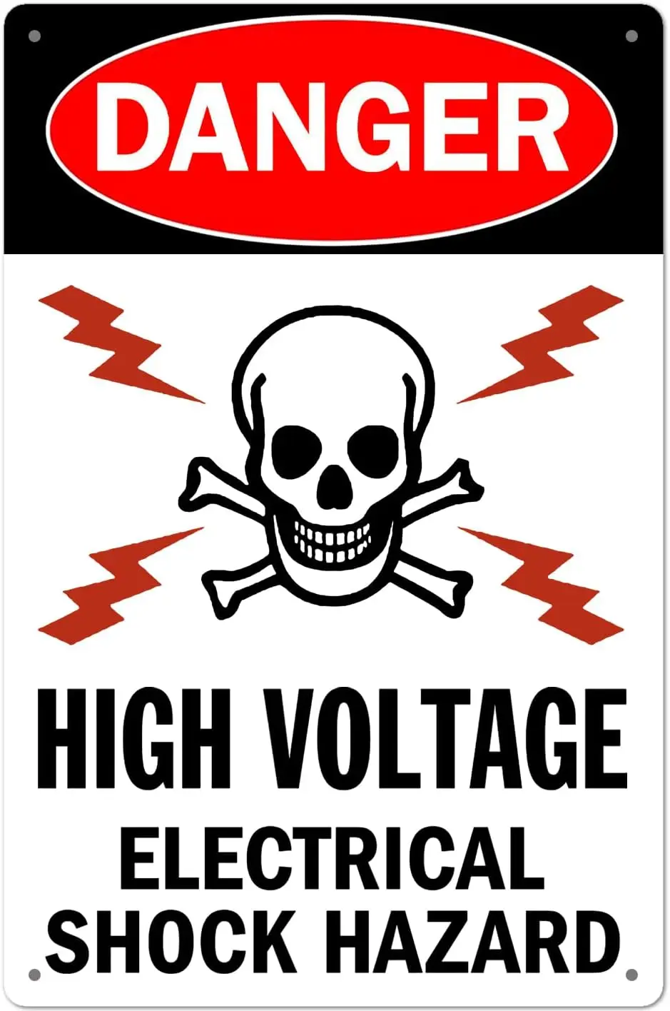 Danger High Voltage Aluminum Sign Funny Electrical Hazard Warning Sign Durable Sign 8x12 inches