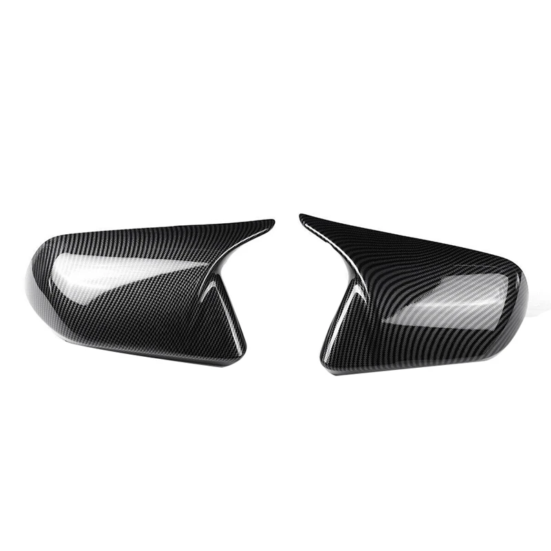 

ABS Carbon Fiber Horn Style Side Door Rearview Mirror Cover Trim Shells Cap Accessories For Ford Mustang 2015-2022