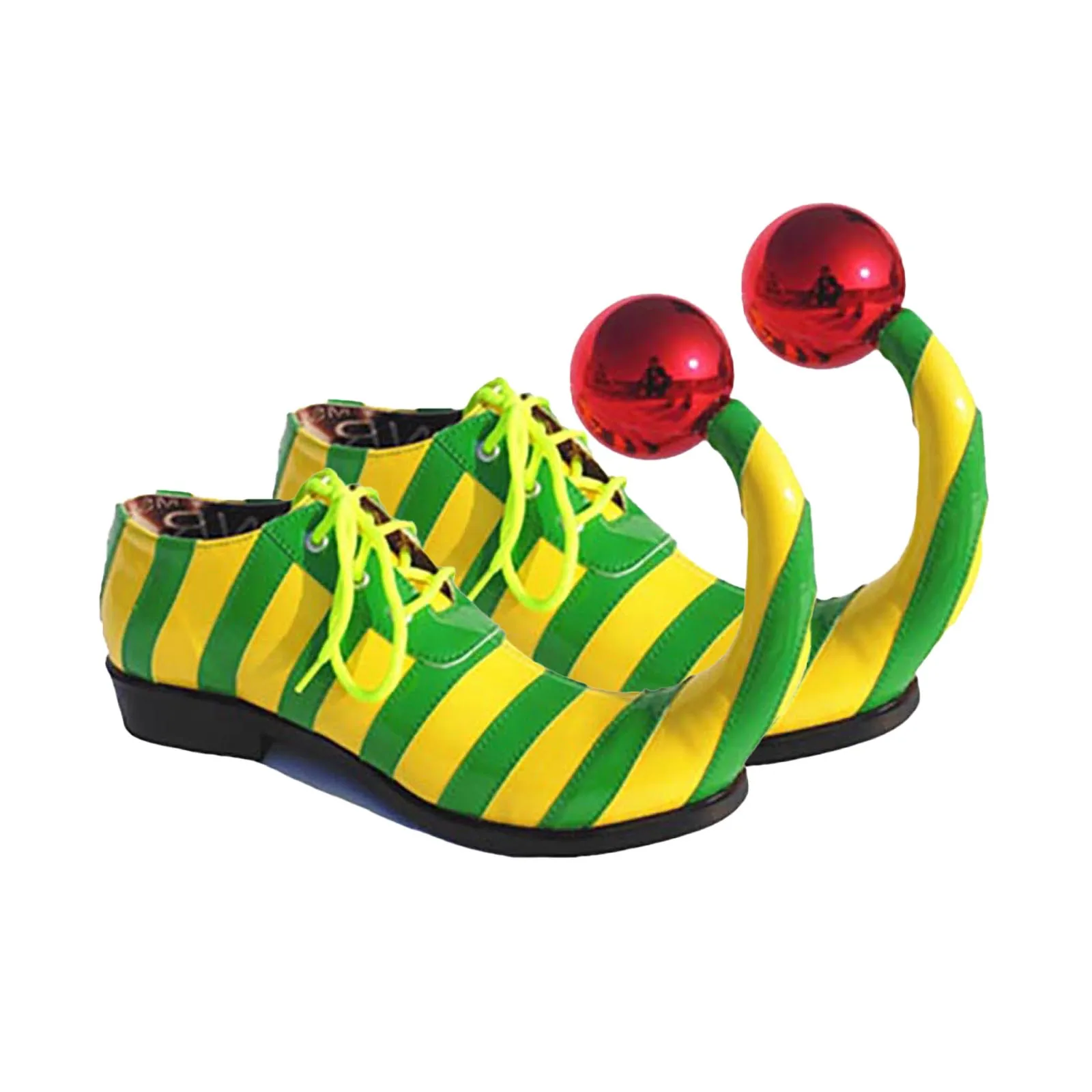 Adults Halloween Clown Cosplay Shoes with Red Ball Carnival Theme Party Funny Circus Club Role Play Performance Accessories