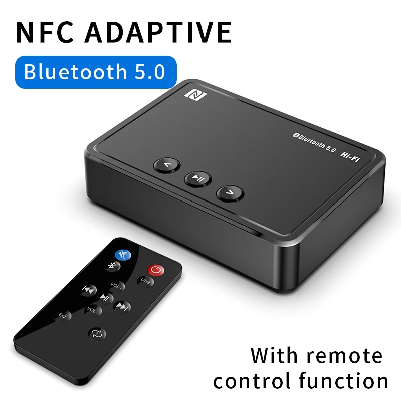 NFC Bluetooth 5.0 Receiver APP Control Headset 3.5M Car Audio Bluetooth Adapter With Remote Control