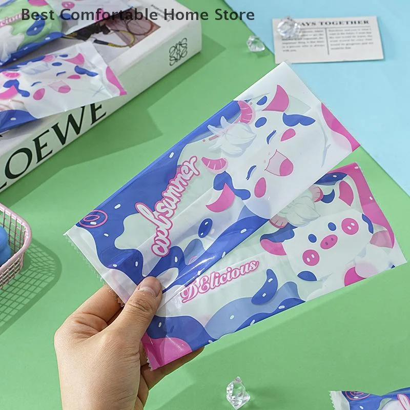 100Pcs Cartoon Pattern Ice Cream Machine-sealed Bag Homemade Popsicle Printing Plastic Bag Handmade Ice Cream Packing Bags
