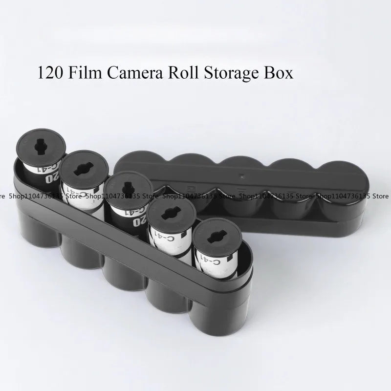 5Pcs, 120 Black Film Storage Box 60mm Container Dust Storage Box, Hard Plastic Shell