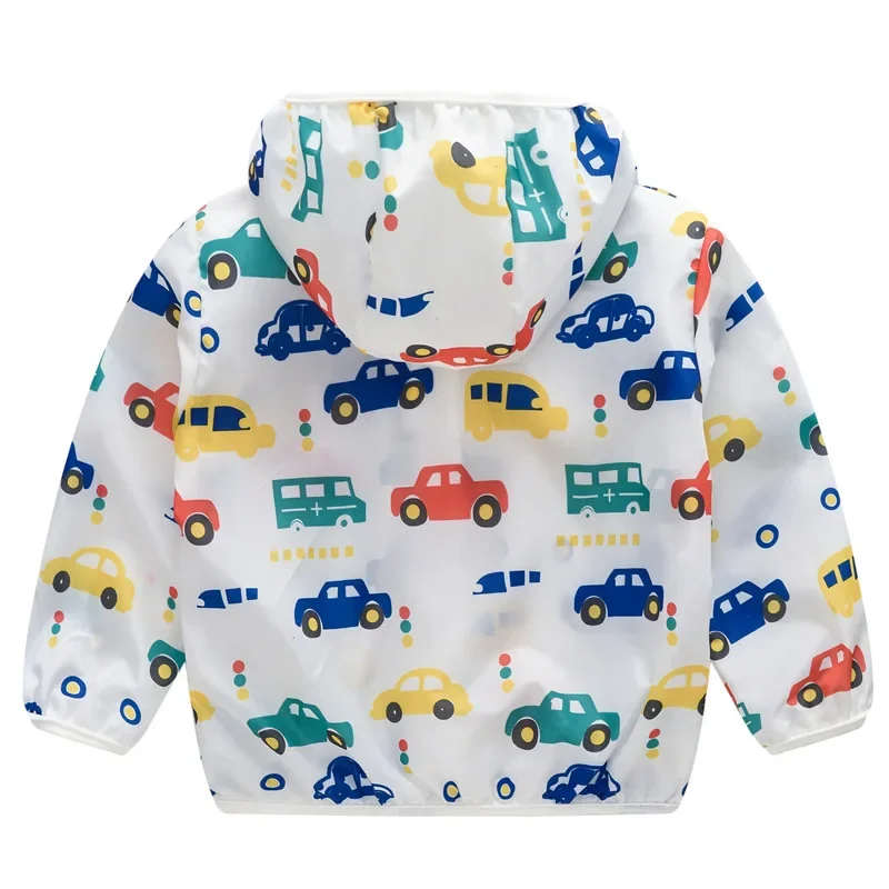 Light Jacket Sunscreen Shirt Boys and Girls Lovely Color Printed Jacket Korean Version Fashion Hooded Jacket