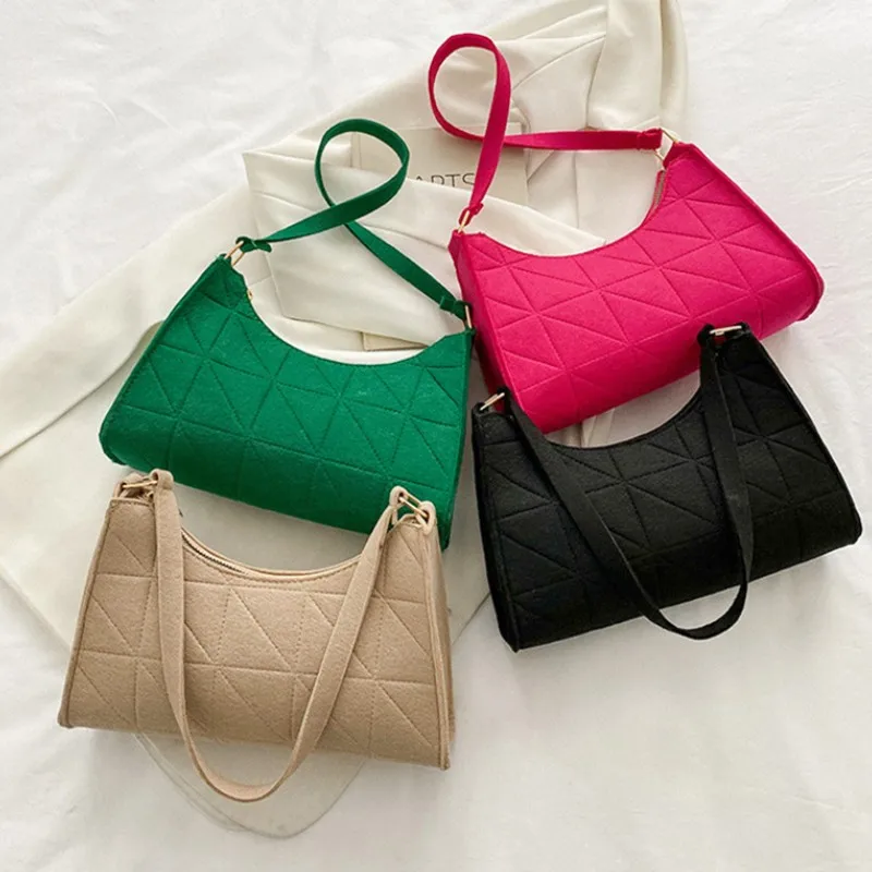 Borse a tracolla semplici alla moda sotto le ascelle Borsa per ascelle con texture di personalità Borse casual in tinta unita Borsa a tracolla tote da donna