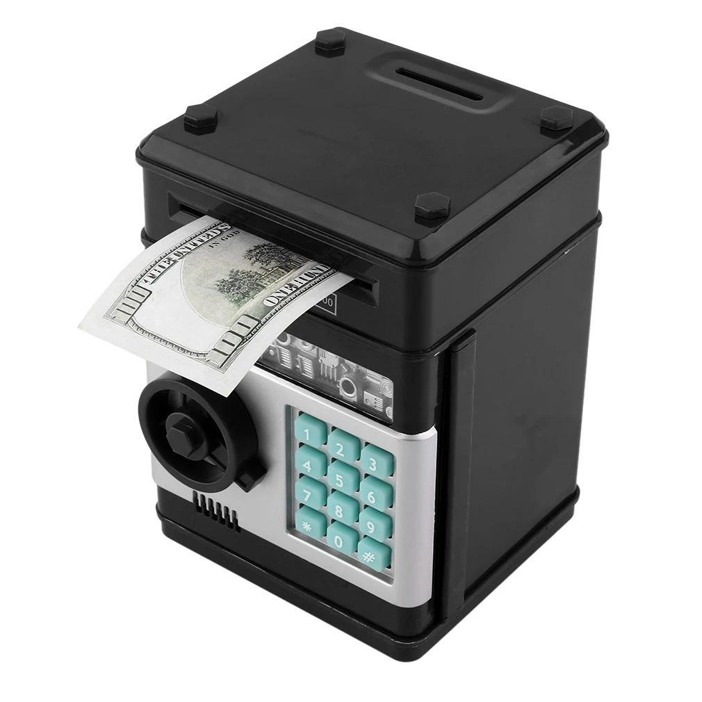 Electronic Piggy Bank ATM Password Money Box Cash Coins Saving Box ATM Bank Safe Box Automatic Deposit Banknote Christmas Gift