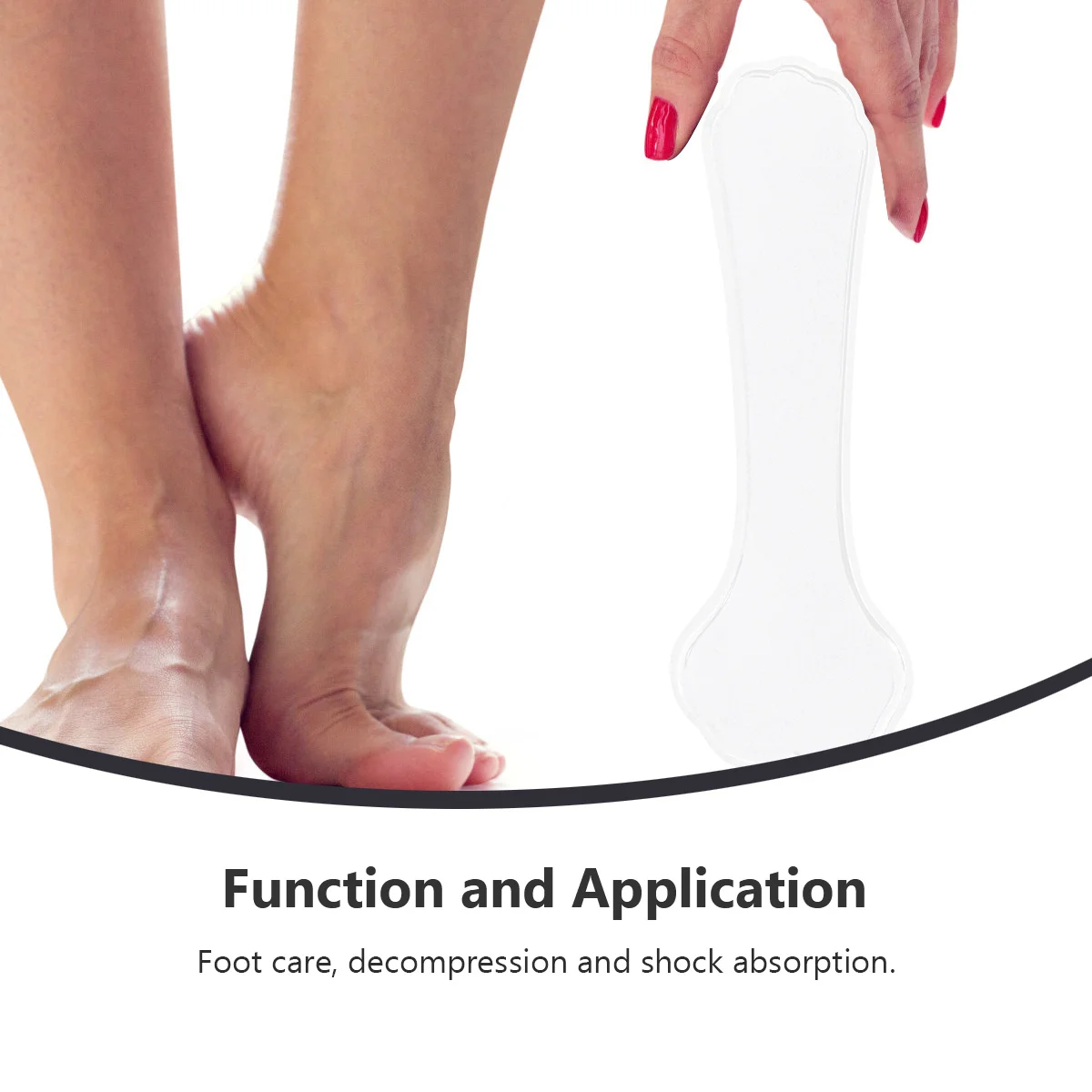 

2pcs Foot Arch Support Pads 3/4 Transparent Heel Cushion Inserts For High Heels Women Flatfoot Relief Insoles Comfortable Shoe