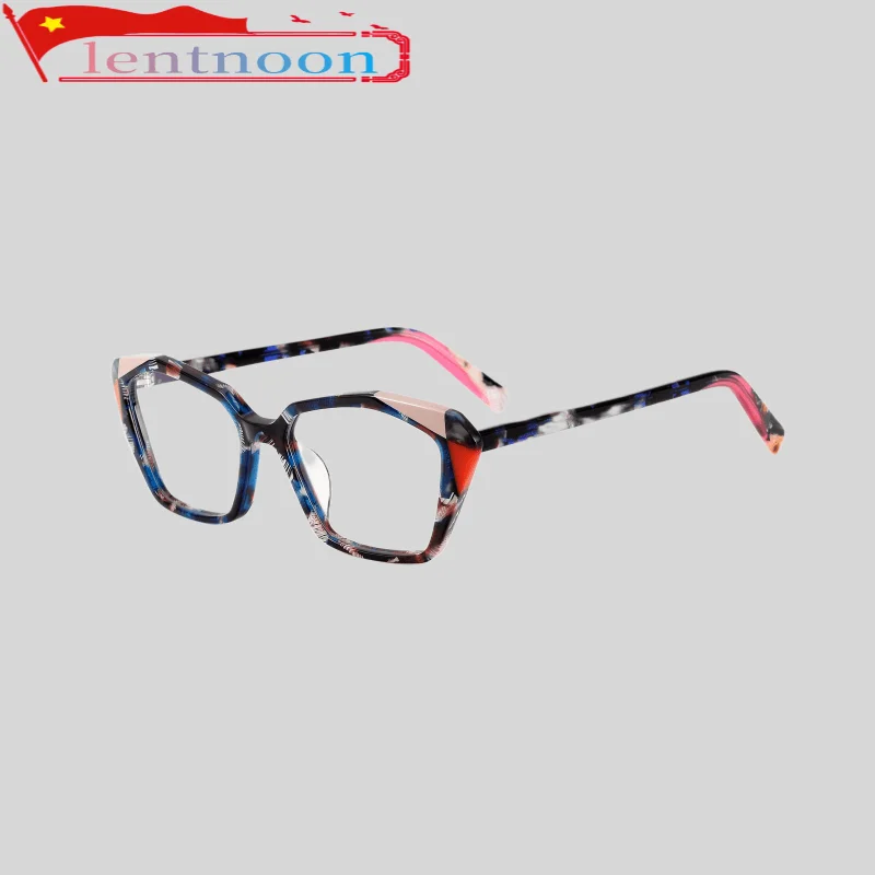 2024 Glasses Frame Color Cool Ladies Personality Trend High Quality Acetate Classic Men Prescription Lens Decorative Reading