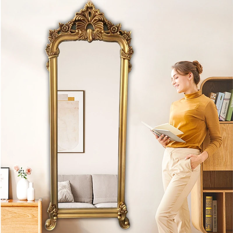 

Makeup Universal Wall Mirror Modern Irregular Hall Standing Aesthetic Mirror Luxury Gold Nordic Espejos Decorativos Room Decor