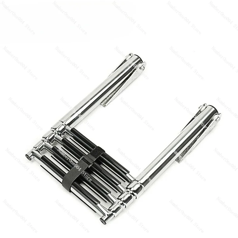 Stainless Steel Conventional Four-section Ladder Marine Sewer Ladder Retractable Deck LadderThree or Four Short Leg Ladder Yacht