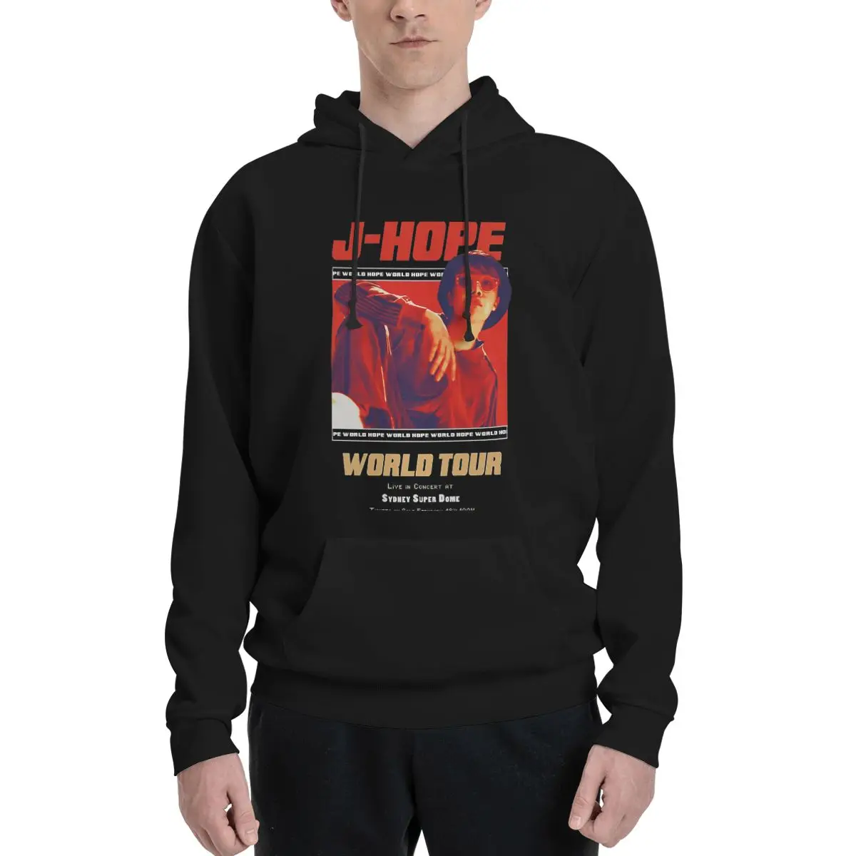 

HOPE WORLD Tour Poster Polyester Hoodie Men's Sweatershirt Warm Dif Colors Sizes