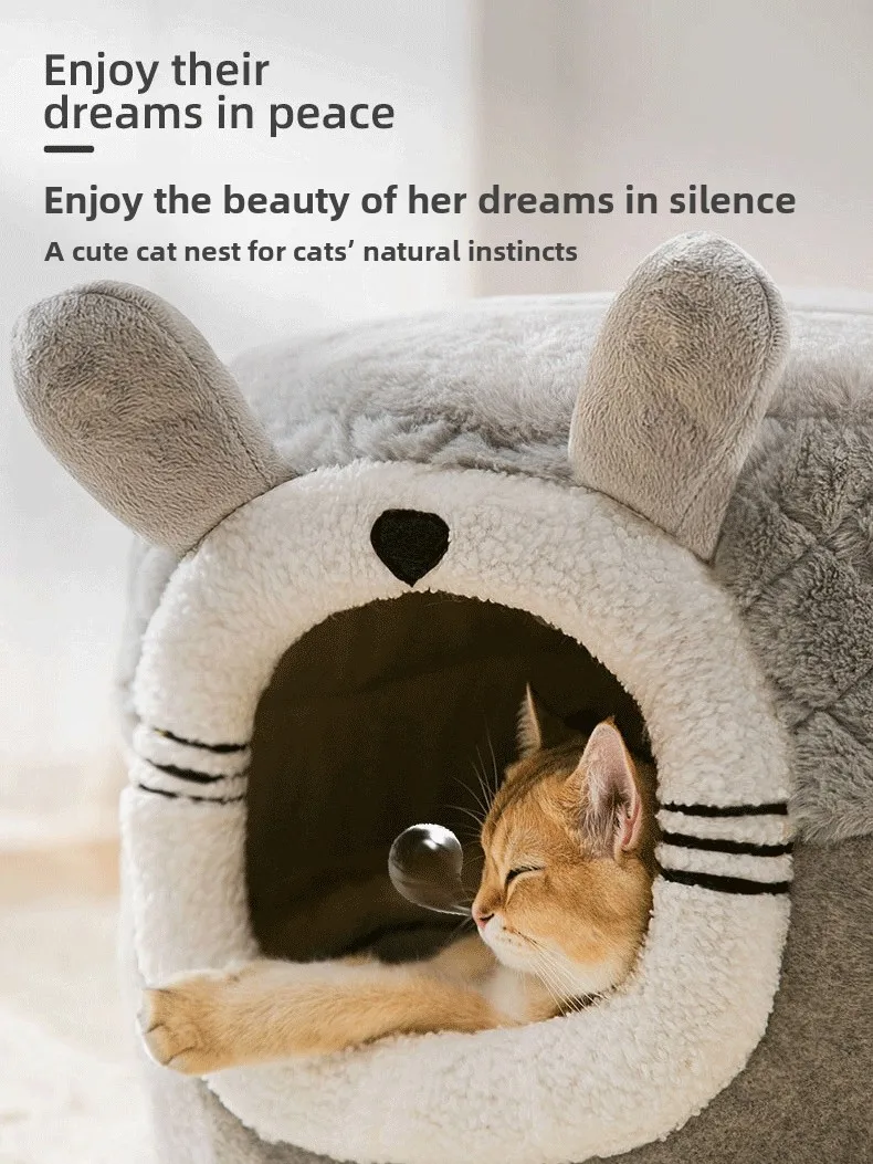 

Всесезонный полузакрытый дом двойного назначения для маленьких собак и шиншилл. Тепло кровати для домашних животных — основная функциональность.